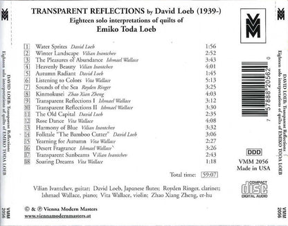 David Loeb : Transparent Reflections - Eighteen Solo Interpretations Of Quilts Of Emiko Toda Loeb (CD, Album)