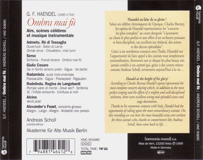 G.F. Haendel* - Andreas Scholl, Akademie Für Alte Musik Berlin : Ombra Mai Fu (CD, Album)