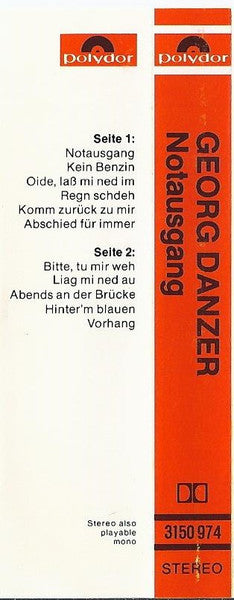 Georg Danzer : Notausgang (Cass, Album)