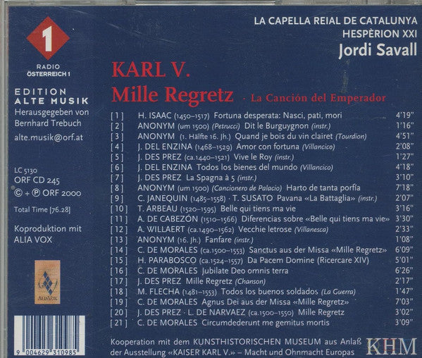 Karl V. Mille Regretz - La Canción Del Emperador