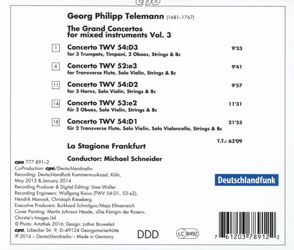 Georg Philipp Telemann, La Stagione, Michael Schneider – The Grand Concertos For Mixed Instruments Vol. 3