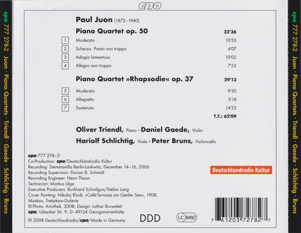Piano Quartets Opp 37 & 50