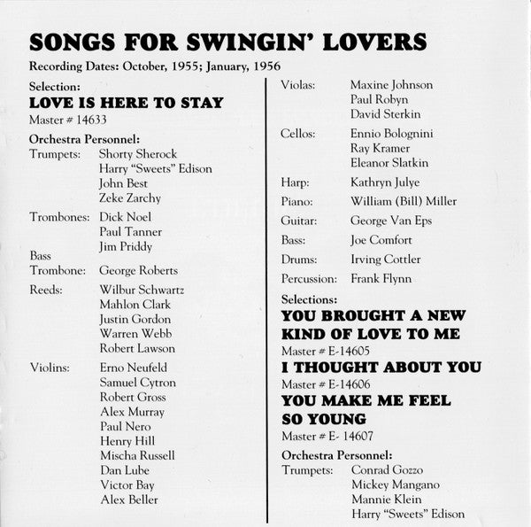 Songs For Swingin' Lovers!